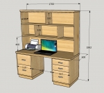 Kapell Computer Desk & Hutch No3