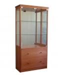 Display Cabinet DC 25 - Rose Gum - 800(w) x 1650(h) x 370(d) - This display cabinet features mirror backing, adjustable glass shelves - Custom options include: A wide range of timbers to choose from, down lights, timber or mirror back, adjustable glass or timber shelves.
Give us a call with your requirements for an obligation free quote.