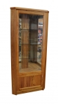 DCC 04 - Tas Blackwood - 850(w) x 600(d) x 600(d) x 1900(h) DCC 04 is a Corner Display Cabinet needing 600mm along each wall, approx 800 across the front and is 1900mm high. Custom sizing is also available. Features: Tas Blackwood - glass shelves - mirror back. Give us a call with your requirements for an obligation free quote.