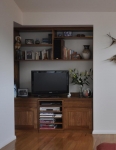 Fitted in wall units WU 28 - All our Wall Units can be customized to suit your individual room. They can be made with a variety of solid timbers including Tasmanian Blackwood, Blue Gum, Tasmanian Oak, Jarrah, Blackbutt and many more. Give us a call with your requirements for an obligation free quote.